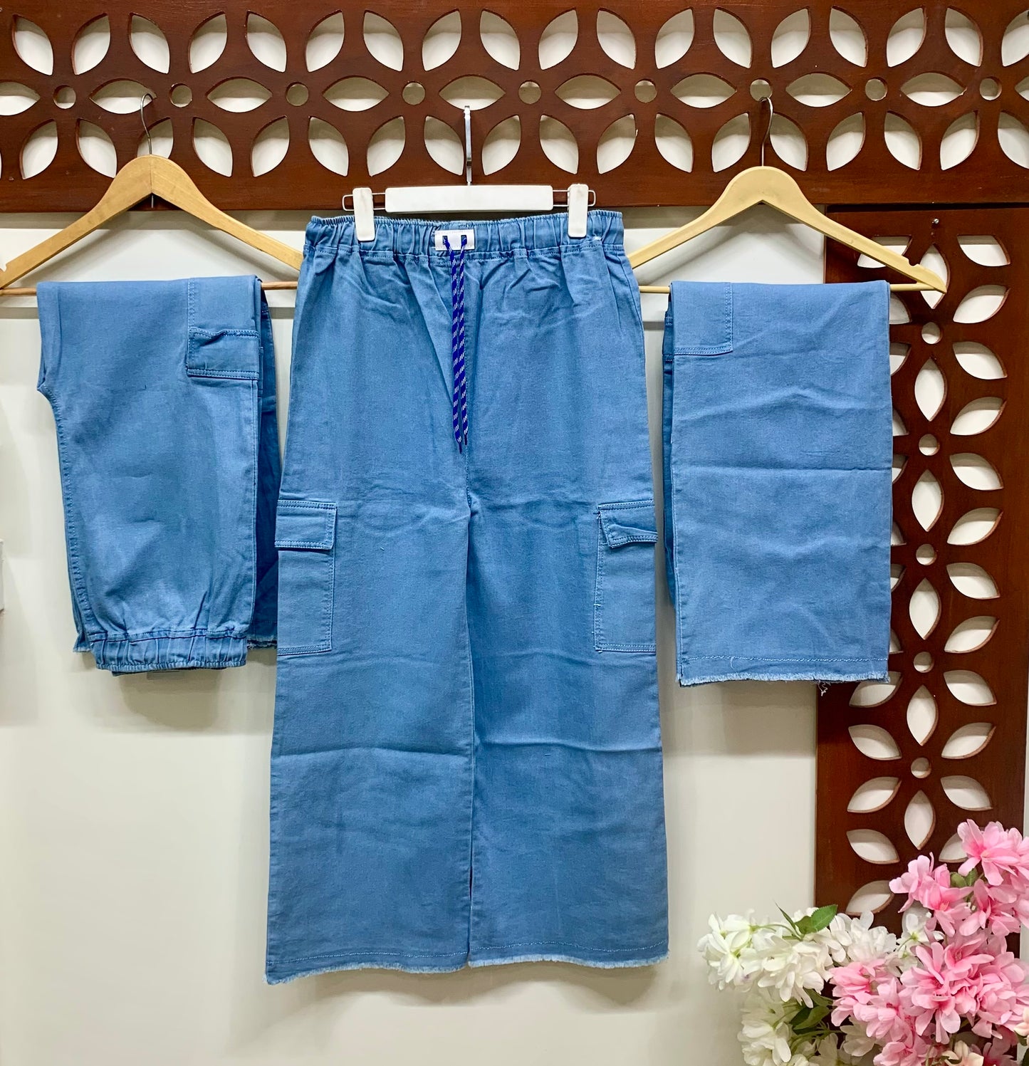 Cargo Elastic Waist Trouser with 2 Pockets