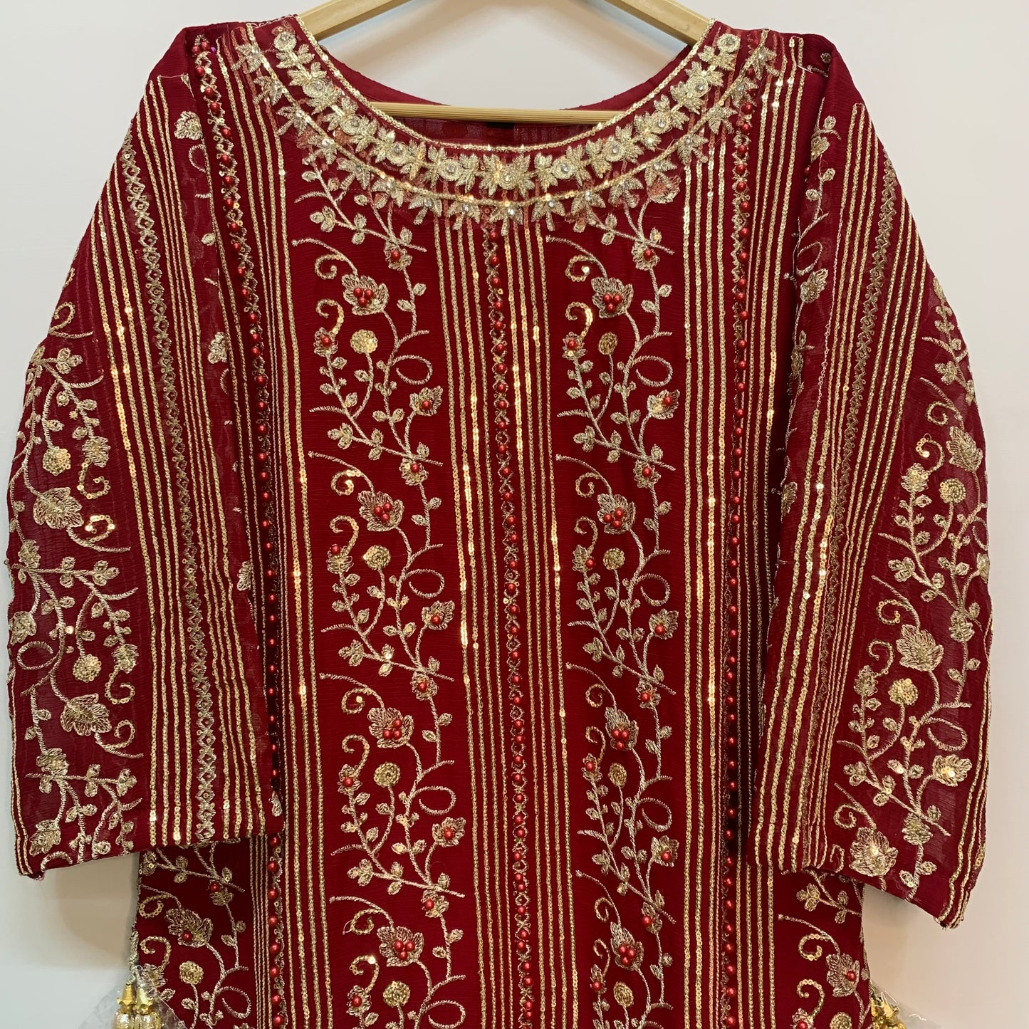 Majestic Threads – Chiffon 3-Piece with Intricate Embroidery & Artisan Neckline