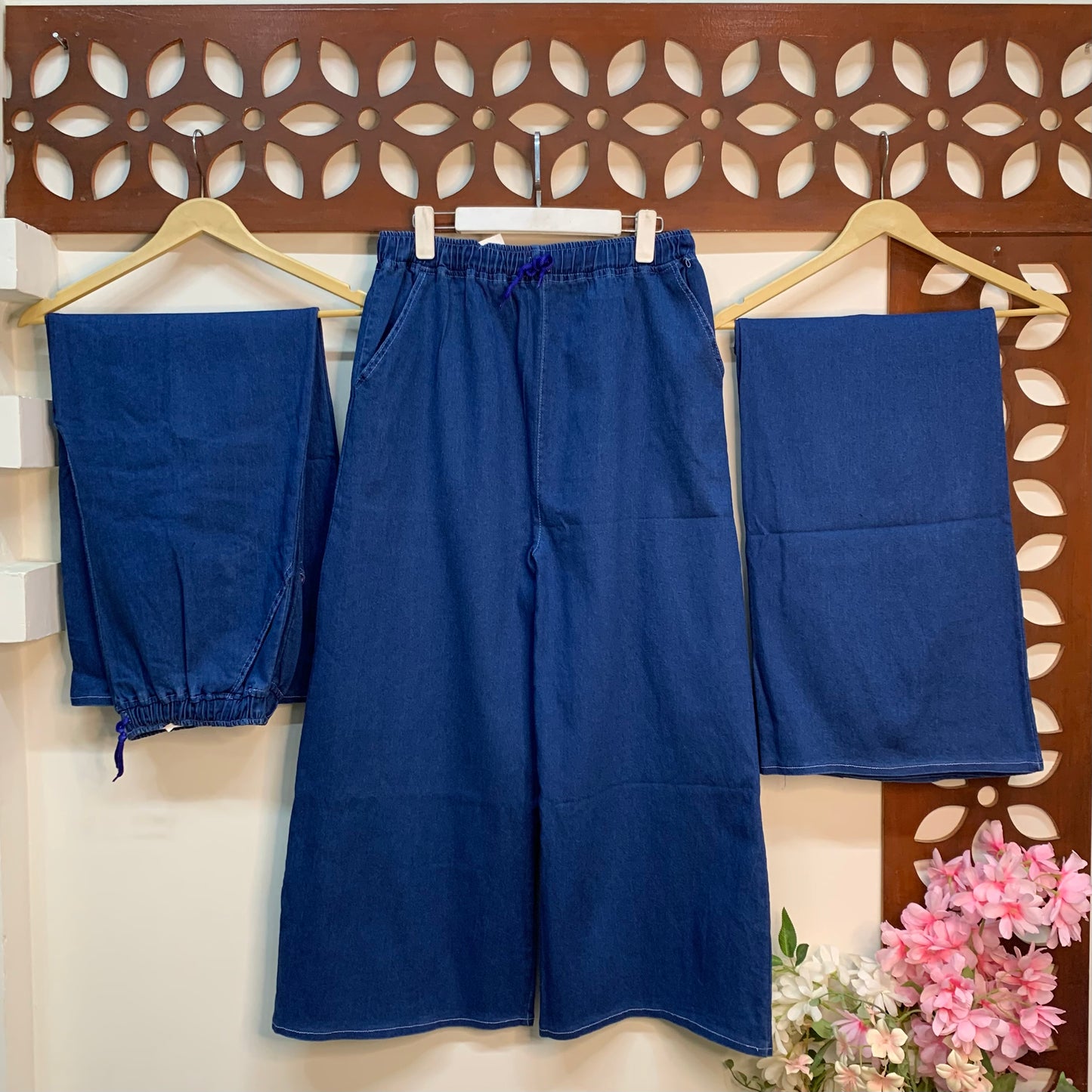 XL Denim Plazo with Pockets - Plain & Comfortable