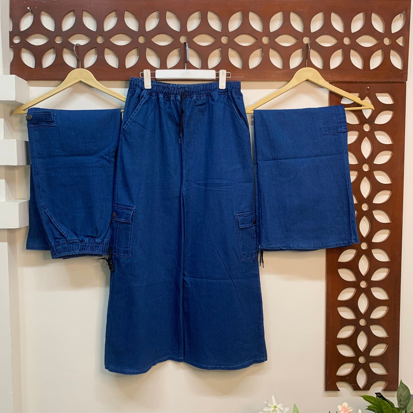 XL Cargo Denim Plazo with Pockets