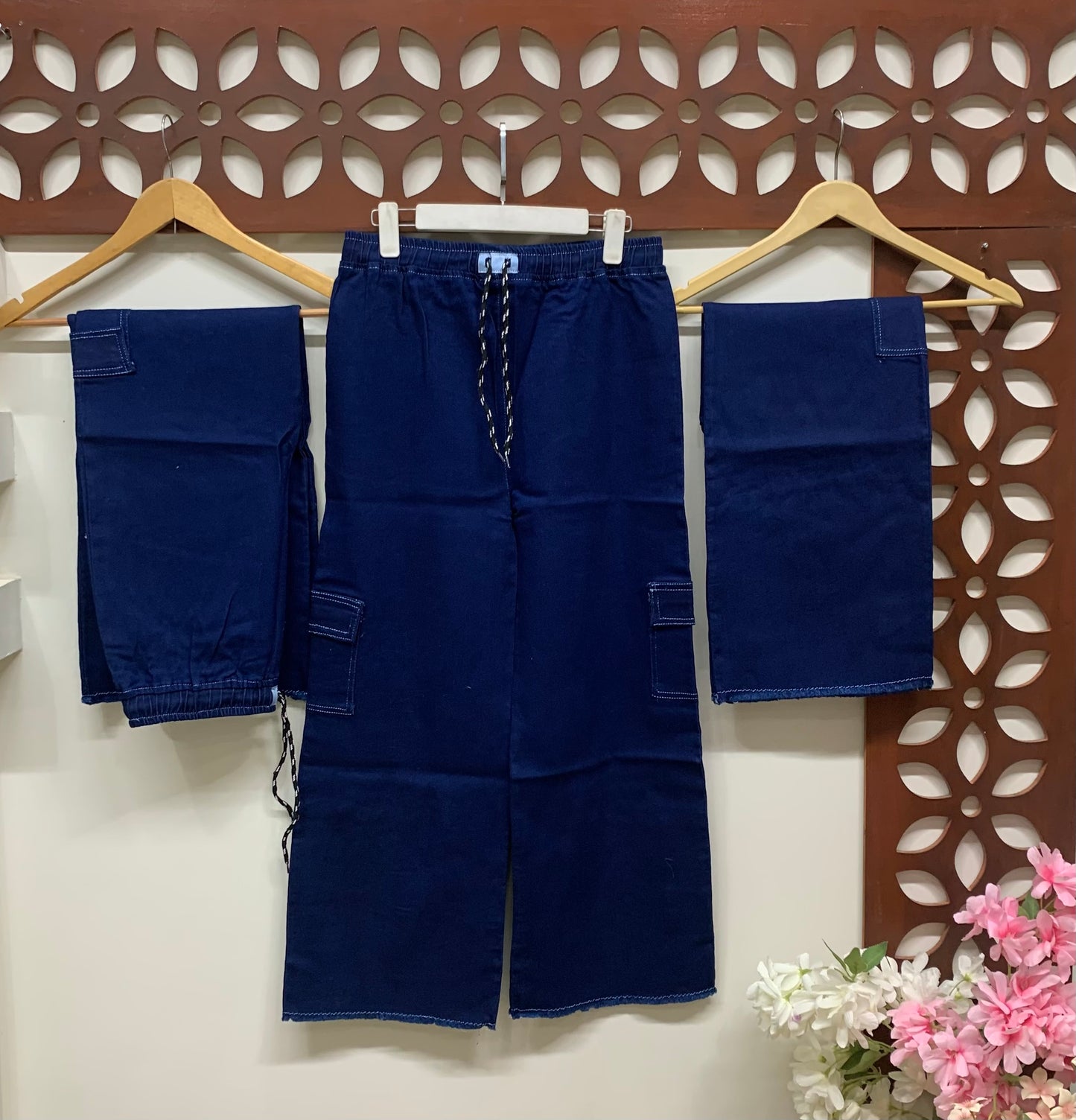 Cargo Elastic Waist Trouser with 2 Pockets