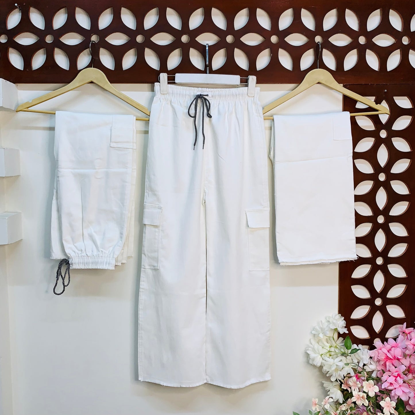 Cargo Elastic Waist Trouser with 2 Pockets